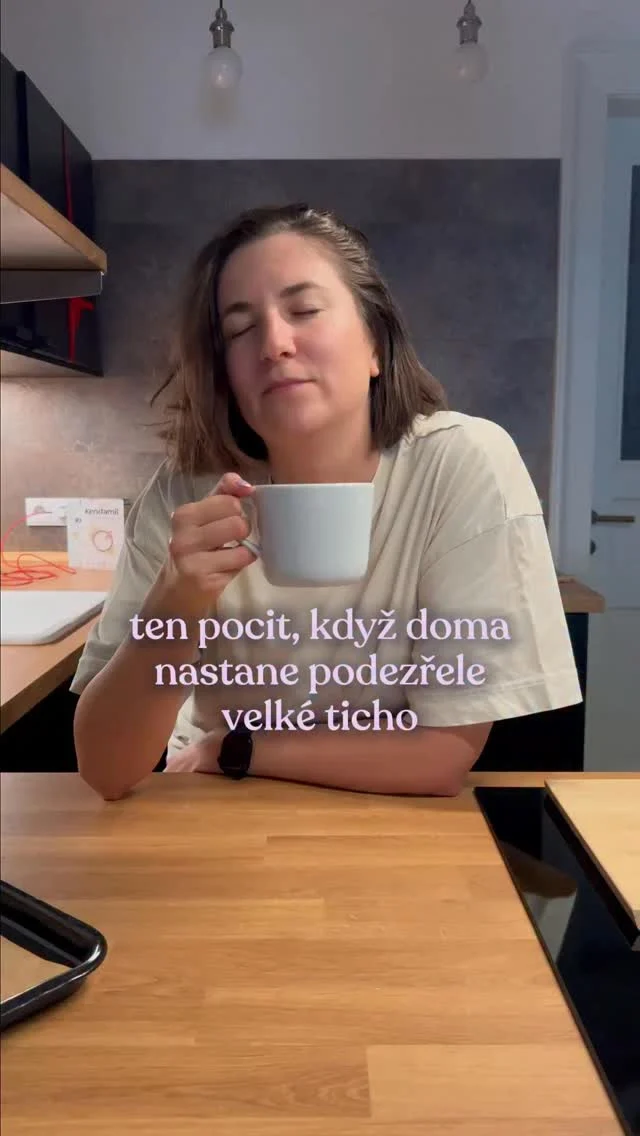 Ten moment, když si chceš konečně v klidu vypít kávu… a najednou ti dojde, že si buď ohluchla nebo se někde za rohem dějí lumpárny… 🚨👹😅