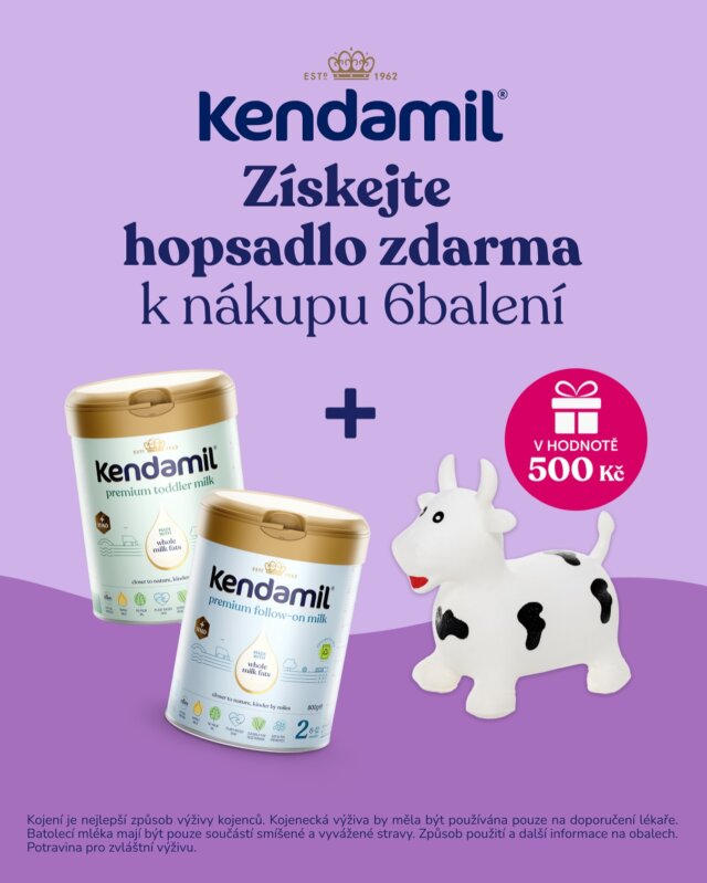 Získejte hopsadlo ZOPA Skippy Bull v hodnotě 500 Kč jako dárek ke Kendamilu na @healthfactory_cz. 🎁🐮

Nakupte na našem e-shopu 6balení kojeneckých či batolecích mlék Kendamil Premium a my vám k nákupu přibalíme veselé hopsadlo.

Malý bílý býček s černými skvrnami pobaví každé dítě a zároveň ho podpoří v přirozeném pohybu. Díky pohodlnému tvaru a pevným rohům se na něm snadno sedí i drží, a tak se děti mohou bezpečně vydovádět. Součástí je také praktická pumpička, takže hopsadlo snadno připravíte doma nebo na cestách.

Akce platí pouze od do 5. 10. 2025, nebo do rozdání zásob dárků.