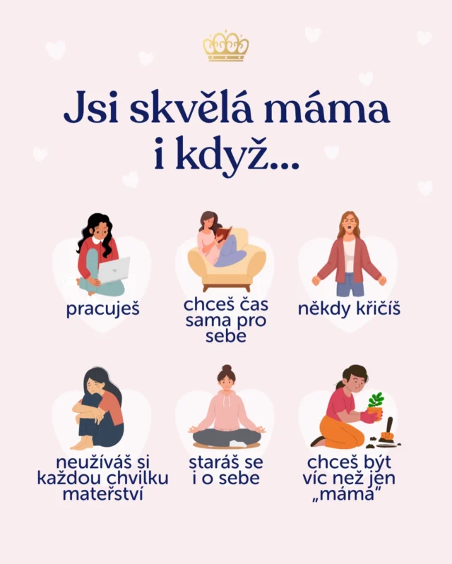 I když je zítra Valentýn – svátek lásky, my bychom ti chtěli připomenout jednu důležitou věc: láska začíná u tebe samotné. 💘

Abys mohla dávat lásku svým dětem, potřebuješ ji nejdřív dávat i sobě. I s nedokonalostmi, únavou a všemi pochybnostmi. 🤍

Takže nezapomeň, že JSI SKVĚLÁ MÁMA. Přesně taková, jaká jsi. 🫶

Pošli tenhle příspěvek kamarádce–mamince, která si to také občas potřebuje připomenout. 🥹💫💌